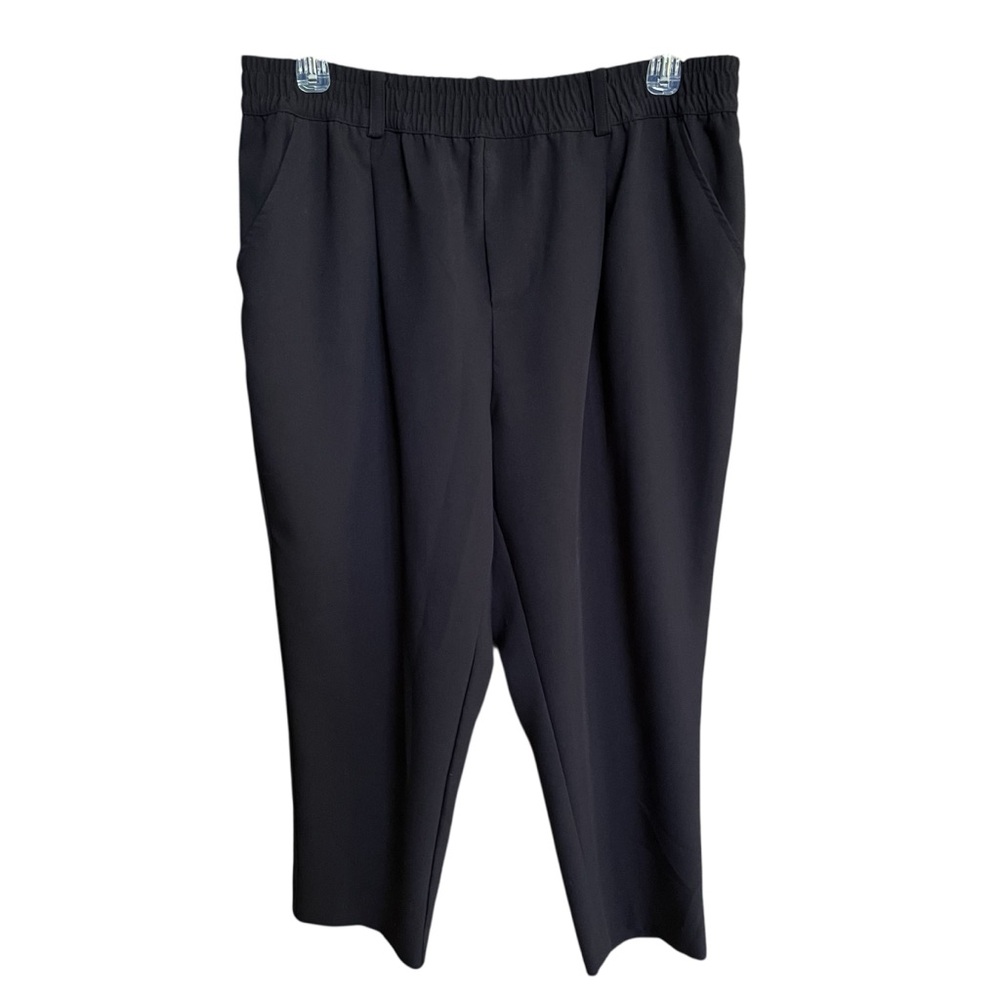 On 34th Classic Black Elastic Waist Slacks Pants Women Size 1X Ankle High Waist